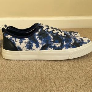Old navy blue and white slip on sneakers